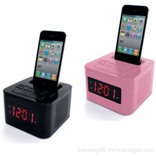 Docking for iPhone/iPod with Alarm Clock, Radio, Big LCD Display, AUX-in